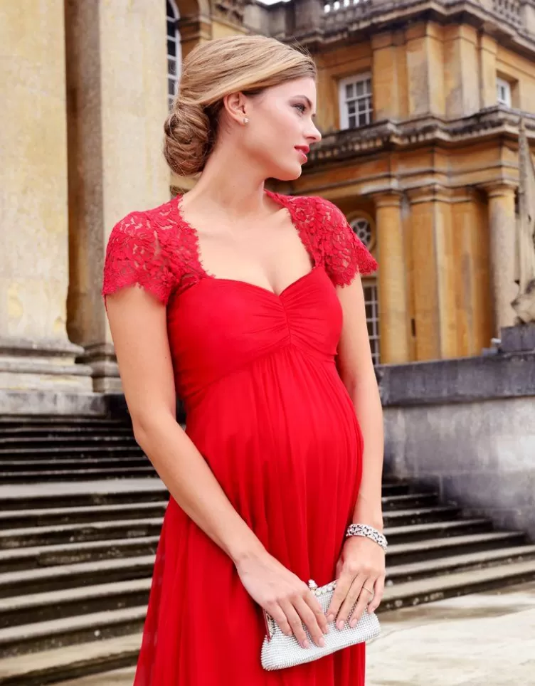 Seraphine Occasion Dresses | Dresses*Scarlet Silk & Lace Maternity Evening Gown |