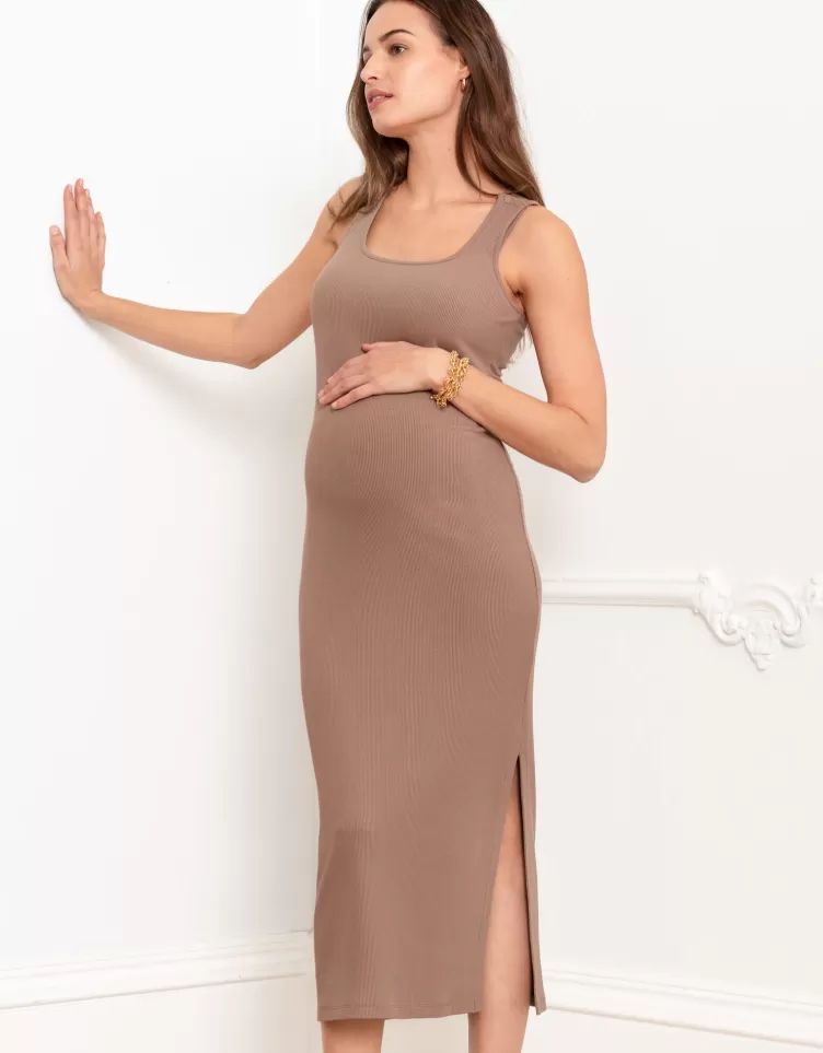 Seraphine All Nursing | Dresses*Square Neck Jersey Bodycon-Style Maternity & Nursing Dress |