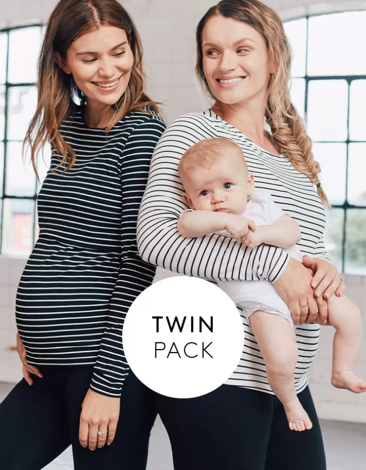 Seraphine All Nursing | Hoodies & Tops*Striped Maternity & Nursing Tops – Twin Pack |