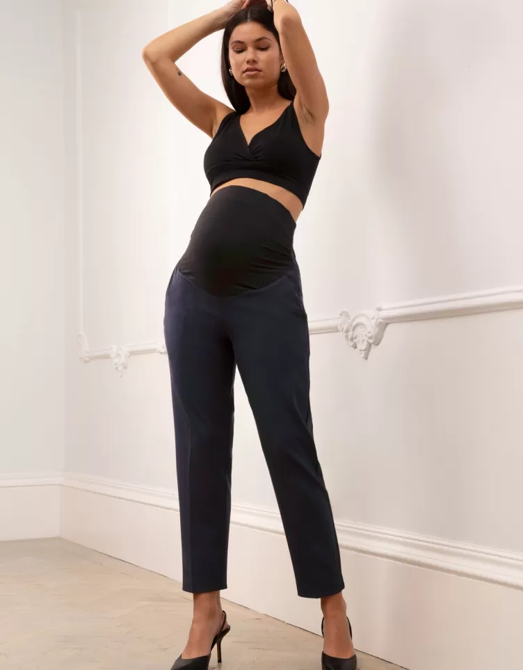 Seraphine Trousers & Skirts*Tapered Navy Maternity Trousers |