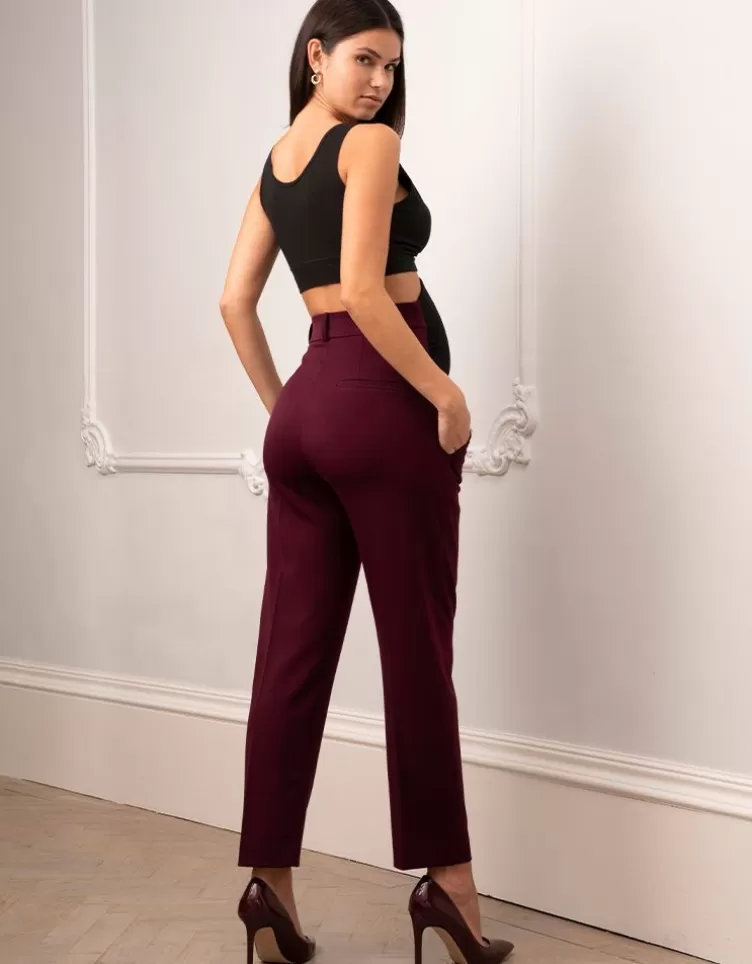 Seraphine Trousers & Skirts*Tapered Plum Maternity Trousers |