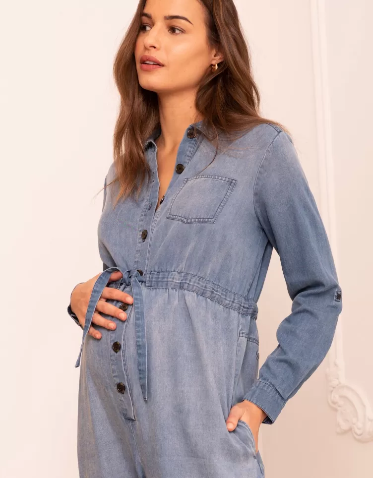 Seraphine Jumpsuit*Tencel Denim Maternity Jumpsuit |