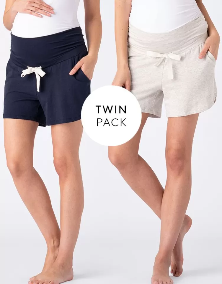 Seraphine All Nursing | Loungewear*Two Pack Essential Jersey High Waist Maternity to Nursing Shorts |