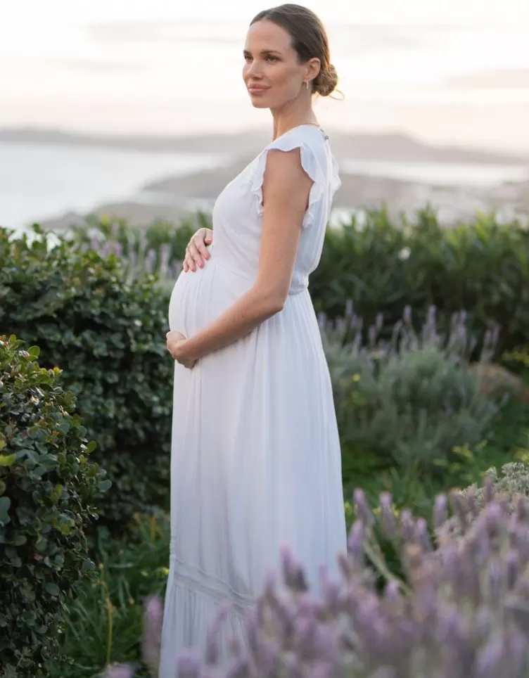 Seraphine All Nursing | Dresses*White Boho Lace Maternity & Nursing Maxi Dress |