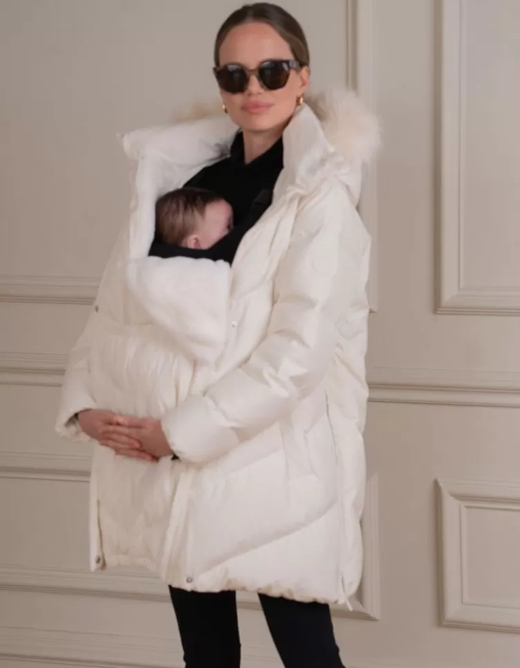 Seraphine Coats & Babywearing | Babywearing Clothing*White Maternity & Babywearing Puffer Coat |