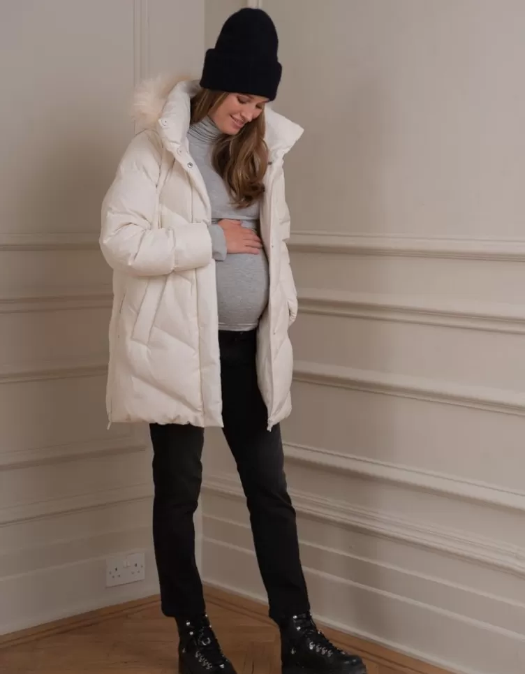 Seraphine Coats & Babywearing | Babywearing Clothing*White Maternity & Babywearing Puffer Coat |