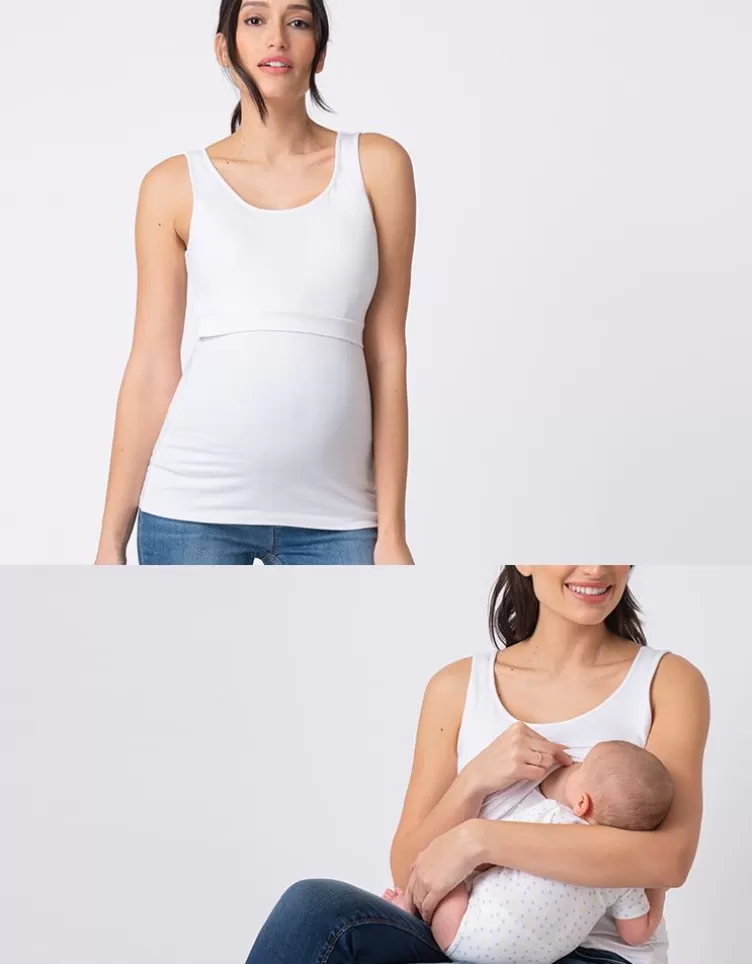 Seraphine All Nursing | Hoodies & Tops*White Maternity & Nursing Tank Top |